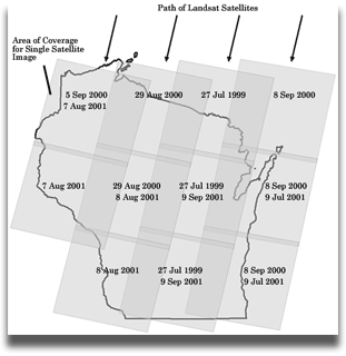Landsat footprint for Wisconsin